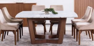 Mesa Comedor Granito 160 x 160 cm Huxley