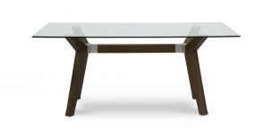Mesa Comedor Rectangular de Cristal 180 x 100 cm Pres Café