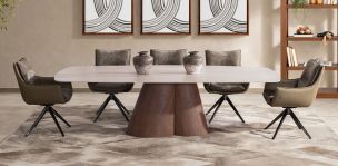 Comedor de Cerámica 270 x 120 cm Ginger con 6 Sillas Asha