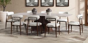 Comedor de Cerámica 270 x 120 cm Ginger con 8 Sillas Lucca