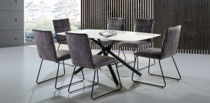 Comedor 180 x 96 cm Blake con 6 Sillas Beckett