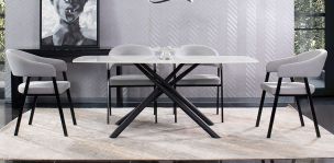 Comedor 180 x 96 cm Blake con 4 Sillas Alfa
