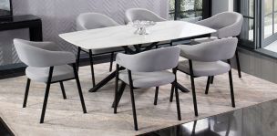 Comedor 180 x 96 cm Blake con 6 Sillas Alfa