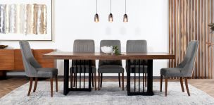 Comedor 240 x 107 cm Burgos con 6 Sillas Gris