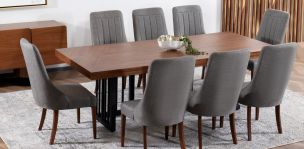 Comedor 240 x 107 cm Burgos con 8 Sillas Gris