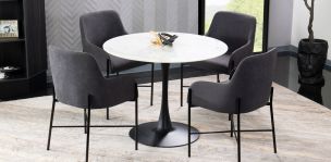 Comedor 100 cm Claire con 4 Sillas Omega