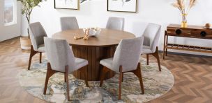 Comedor 160 cm Dunna con 6 Sillas Ziba