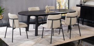 Comedor Granate 260 x 110 cm con 6 Sillas Curve