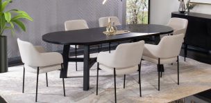 Comedor Granate 260 x 110 cm con 6 Sillas Guiza