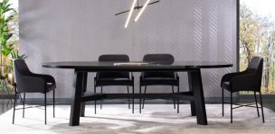Comedor Granate 260 x 110 cm con 4 Sillas Omega