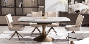 Comedor de Ceramica Con Extensión 190 x 115 cm Ayre con 4 Sillas