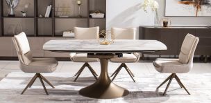 Comedor de Ceramica Con Extensión 190 x 115 cm Ayre con 4 Sillas 