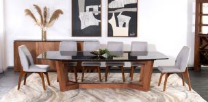 Comedor 280 x 140 cm Huxley con 6 Sillas Ziba