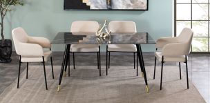 Comedor 150 x 92 cm Kate con 4 Sillas Guiza