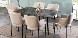 Comedor 150 x 92 cm Kate con 6 Sillas Guiza