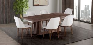 Comedor 200 x 100 cm Kore con 6 Sillas Carvallo