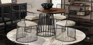 Comedor 120 cm Buda con 4 Sillas Arpa