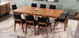 Comedor 240 x 120 cm Matera con 8 Sillas Negro