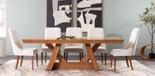Comedor 240 x 120 cm Matera con 6 Sillas Burgos Beige