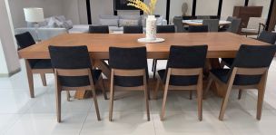 Comedor 300 x 150 cm Matera con 10 Sillas Negro