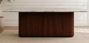 Mesa Comedor de Granito 160 x 100 cm Karra Blanco