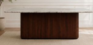 Mesa Comedor de Granito 240 x 120 cm Karra Blanco