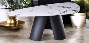 Mesa Comedor Triangular 220 x 118 cm Milano Blanco