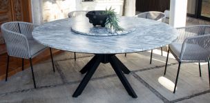 Mesa Comedor de Granito 180 cm Ristretto Blanco