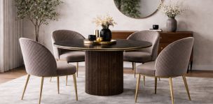 Mesa Comedor 130 cm Bianca Negro