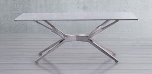 Mesa Comedor Rectangular de Cristal 200 x 110 cm Alessandro Negro