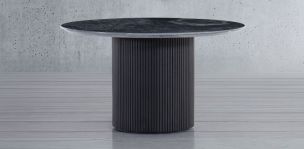 Mesa Comedor de Mármol 140 cm Karra Negro
