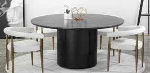 Mesa Comedor de Granito 160 cm Astor Negro
