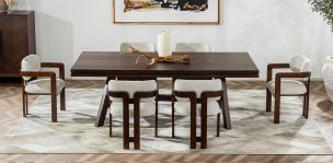 Comedor 240 x 120 cm Noir con 6 Sillas Ellisse Dotty