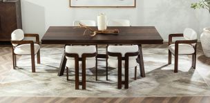 Comedor 240 x 120 cm Noir con 6 Sillas Ellisse Cotton