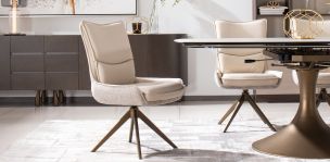 Silla de Piel Giratoria Ayre Beige