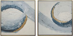 Cuadro Decorativo 120 X 120 Cm Cardumen Azul 2 Piezas