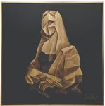 Cuadro Decorativo 120 X 120 Cm Monalisa Dorado