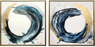 Cuadro Decorativo 120 x 120 cm 2 Piezas Torrente Wh Multicolor