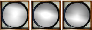 Set De 3 Espejos 80 X 80 Cm Cada Uno Itza Wh Madera Café