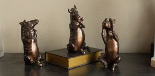 Set De 3 Figuras Decorativas 3 Piezas Cebras Funny Cnr Café