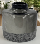 Jarrón de Cristal 20 x 20 cm Balero Aplanado Dzo Gris