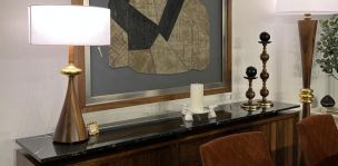 Lámpara de Mesa Nogal Orbital