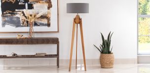 Lámpara de Piso Parota Nativa Rey Parota Gris