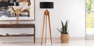 Lámpara de Piso Parota Nativa Rey Negro