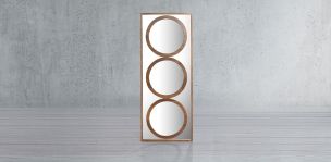 Espejo Decorativo Cristal Aros Café