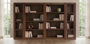 Libreros Britz Nogal 4 piezas Simétrica