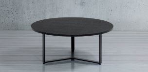 Mesa de Centro Circular Stone Negro Granito Cepillado