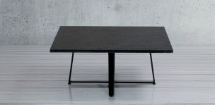 Mesa de Centro Cuadrada Stone Negro Granito Pulido