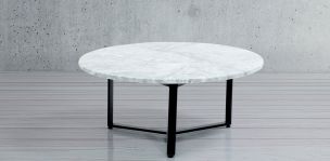 Mesa de Centro Circular Stone Blanco Mármol Carrara