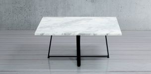 Mesa de Centro Cuadrada Stone Blanco Mármol Carrara
